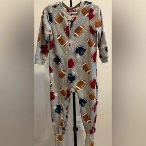 Carter's Gray Fleece Football & Helmet One-Piece Footie